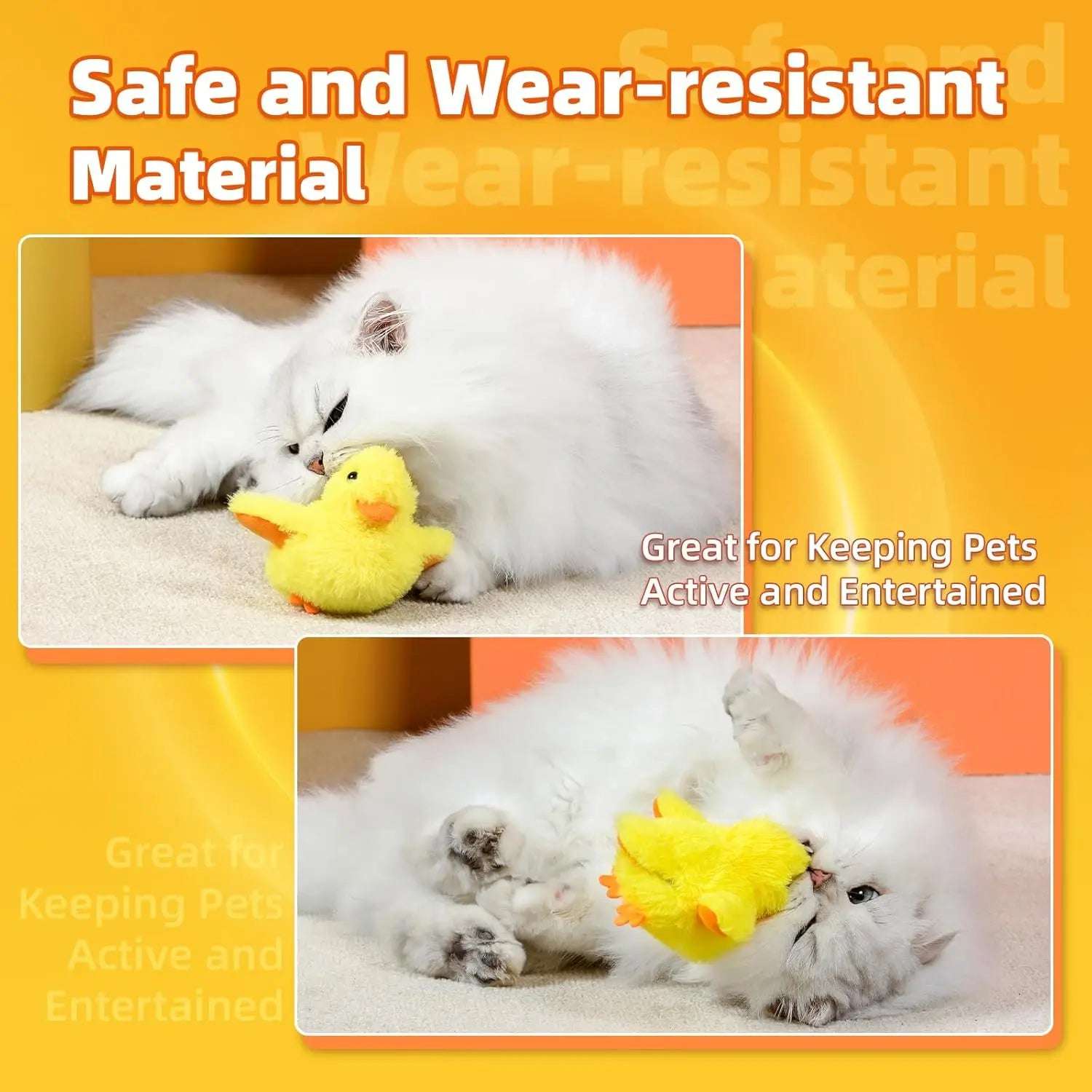 FlapFun™ – Rechargeable Touch-Activated Flapping Duck Toy for Cats