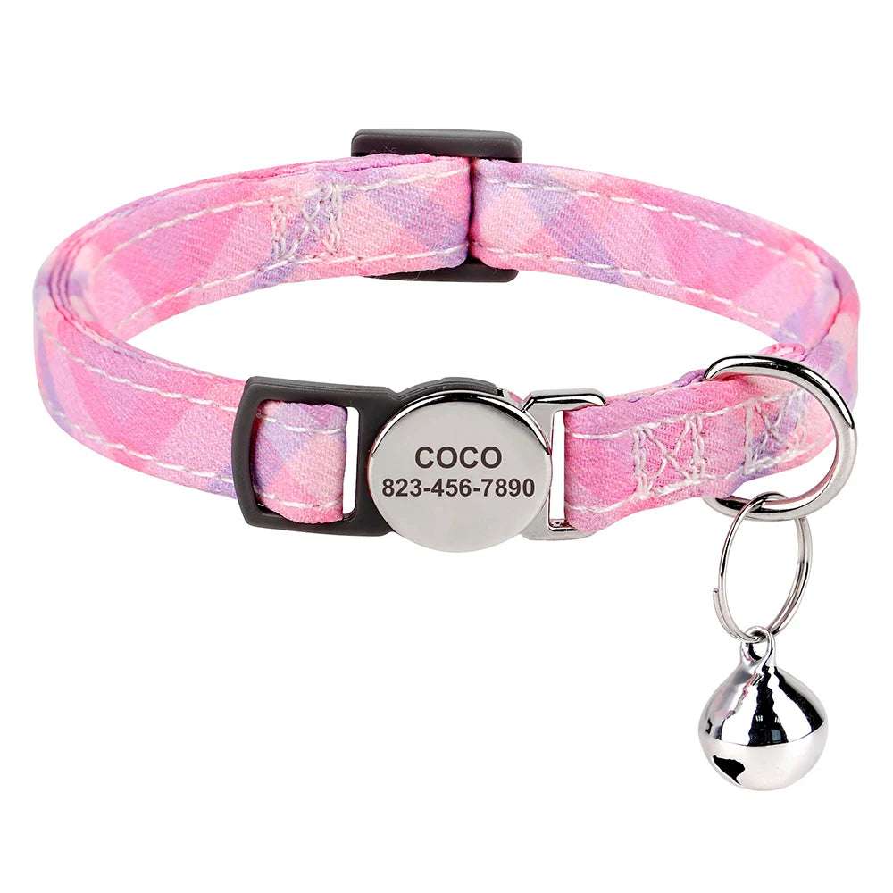 SafePaw™ - Personalized Printed Cat Collar with Free Engraved ID Tag & Bell