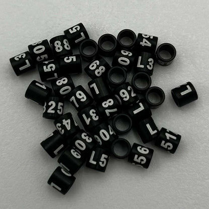 AviTag™ 25PCS Black 3.0mm ID Bird Leg Rings — Closed Aluminum Bands with Unique ID Numbers for Newborn Birds