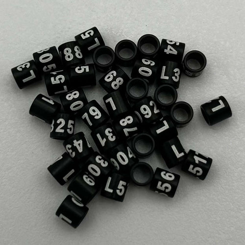 AviTag™ 25PCS Black 3.0mm ID Bird Leg Rings — Closed Aluminum Bands with Unique ID Numbers for Newborn Birds