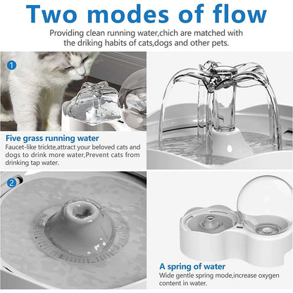 Cat Water Fountain 77oz/2. 3L for Cats and Small Dogs, Pet Automatic Water Dispenser Detachable, Slow Feeder Water for Pets