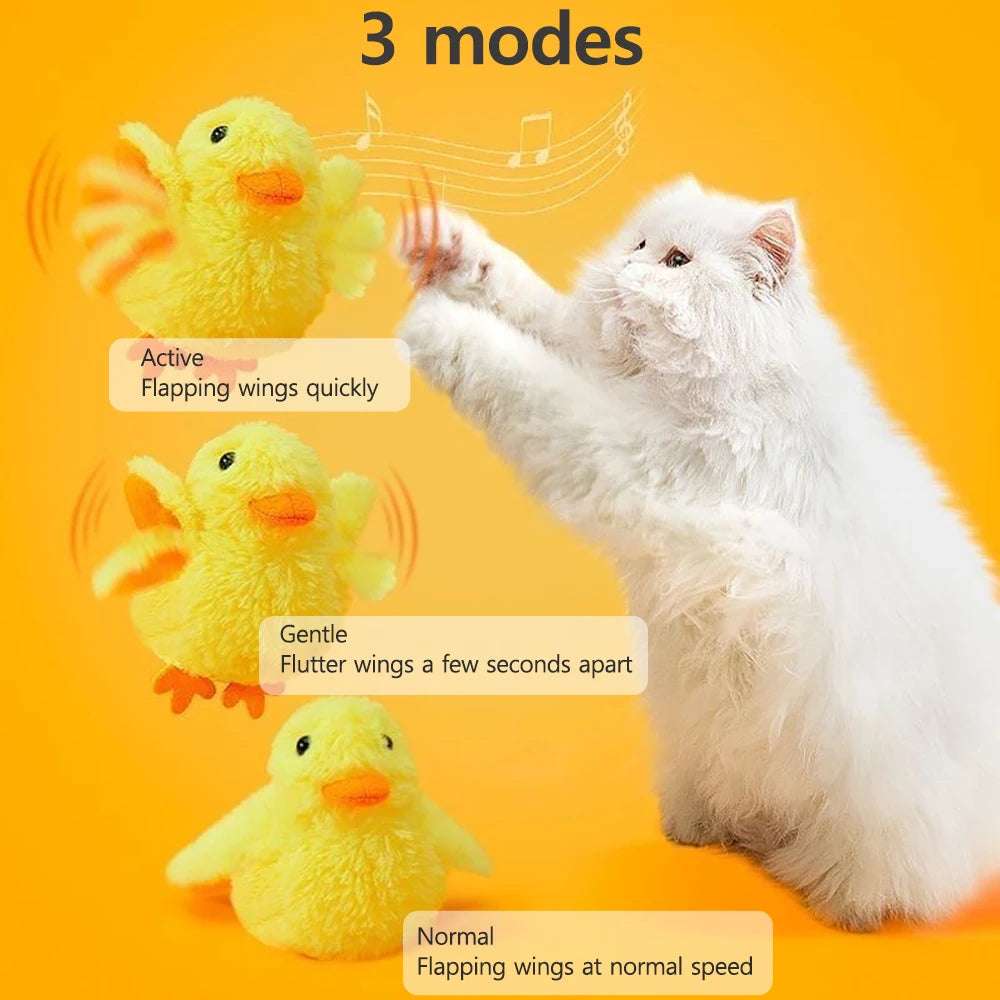 FlapFun™ – Rechargeable Touch-Activated Flapping Duck Toy for Cats