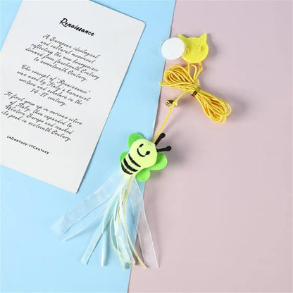 CheekyCat™ – Colourful Feather Wand with Bell & Suction Base