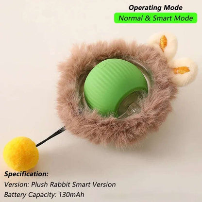 PurrPlay™ Interactive Rolling Ball Toy with Faux Tail — Rechargeable & Smart