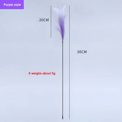 CheekyCat™ – Colourful Feather Wand with Bell & Suction Base