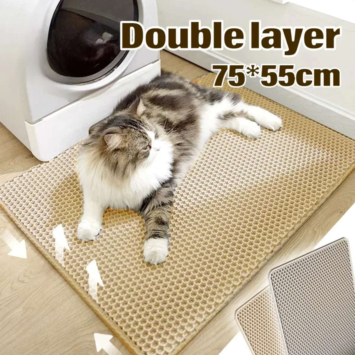 Cat Litter Mat Pet Toilet Waterproof Double Layer Pet Litter Box Mat Nonslip Sand Cat Washable Mats Clean Pad Pets Accessories