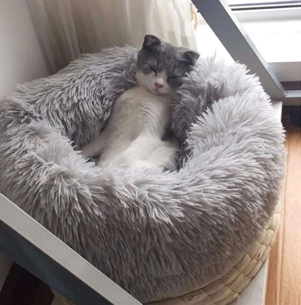 Cat Nest Round Soft Shaggy Mat for Kittens Chihuahua Indoor Dog Cat Bed Pet Supplies Removable Machine Washable Pillow Bed