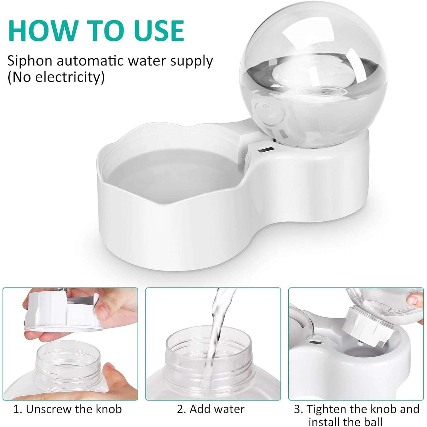 Cat Water Fountain 77oz/2. 3L for Cats and Small Dogs, Pet Automatic Water Dispenser Detachable, Slow Feeder Water for Pets