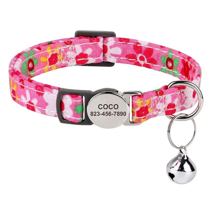SafePaw™ - Personalized Printed Cat Collar with Free Engraved ID Tag & Bell