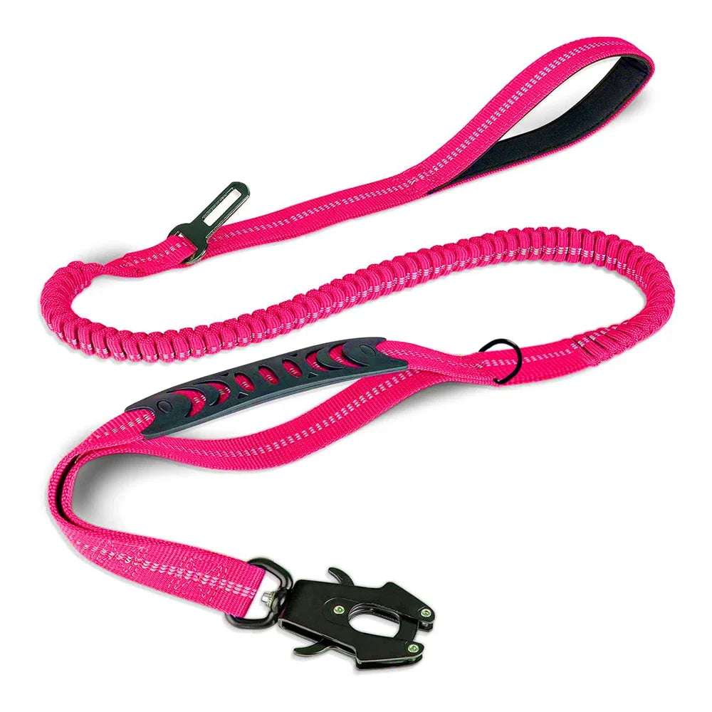 ToughTrek™ Reflective Shock-Absorbing Tactical Dog Leash with Car Seatbelt