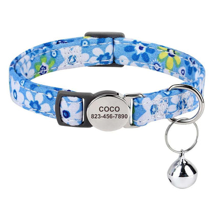 SafePaw™ - Personalized Printed Cat Collar with Free Engraved ID Tag & Bell