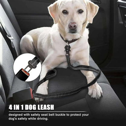 ToughTrek™ Reflective Shock-Absorbing Tactical Dog Leash with Car Seatbelt