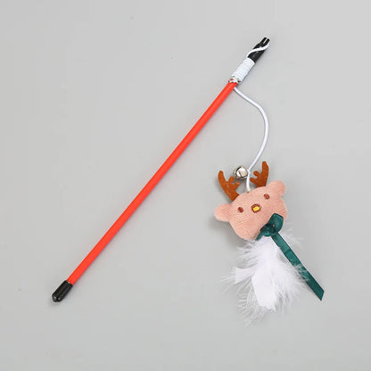 CheekyCat™ – Colourful Feather Wand with Bell & Suction Base