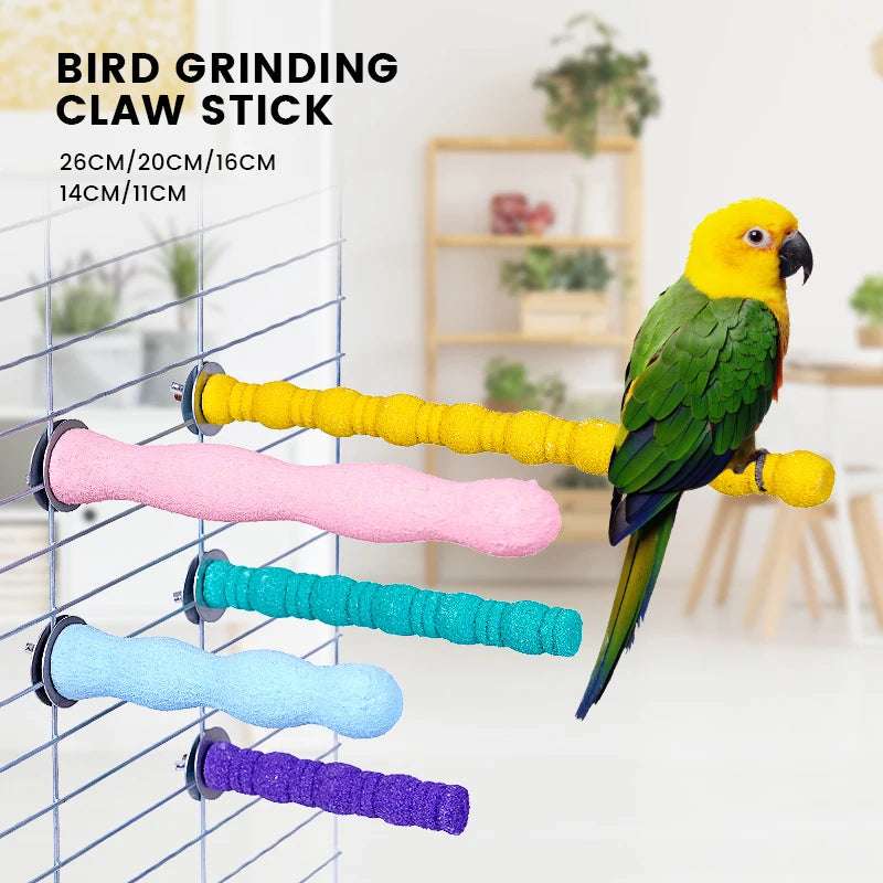 BeakSharp™ Wooden Claw Grinding Stick — Parrot Perching & Chewing Toy for Healthy Beak & Claw Care