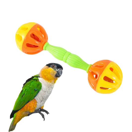 BellBeat™ 2-in-1/1pcs Parrot Rattle Toy — Creative Double-Head Bell Ball, Bite-Resistant Bird Training Accessory