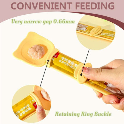 Cat Strip Squeezer Pet Feed Spoon Food Scoop Feeder Dispenser Indoors Puppy Kitten Snack Liquid Food Scoop Kitty Pet Supplies
