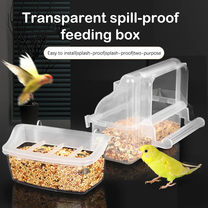 1PC Parrot Feeder Drinker Bird Supplies Bird Cage Parrot Birds Water Hanging Bowl Feeder Box Pet Cage Plastic Food Container