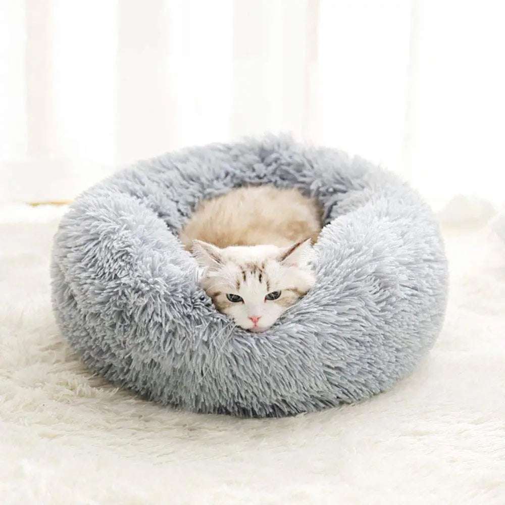Cat Nest Round Soft Shaggy Mat for Kittens Chihuahua Indoor Dog Cat Bed Pet Supplies Removable Machine Washable Pillow Bed