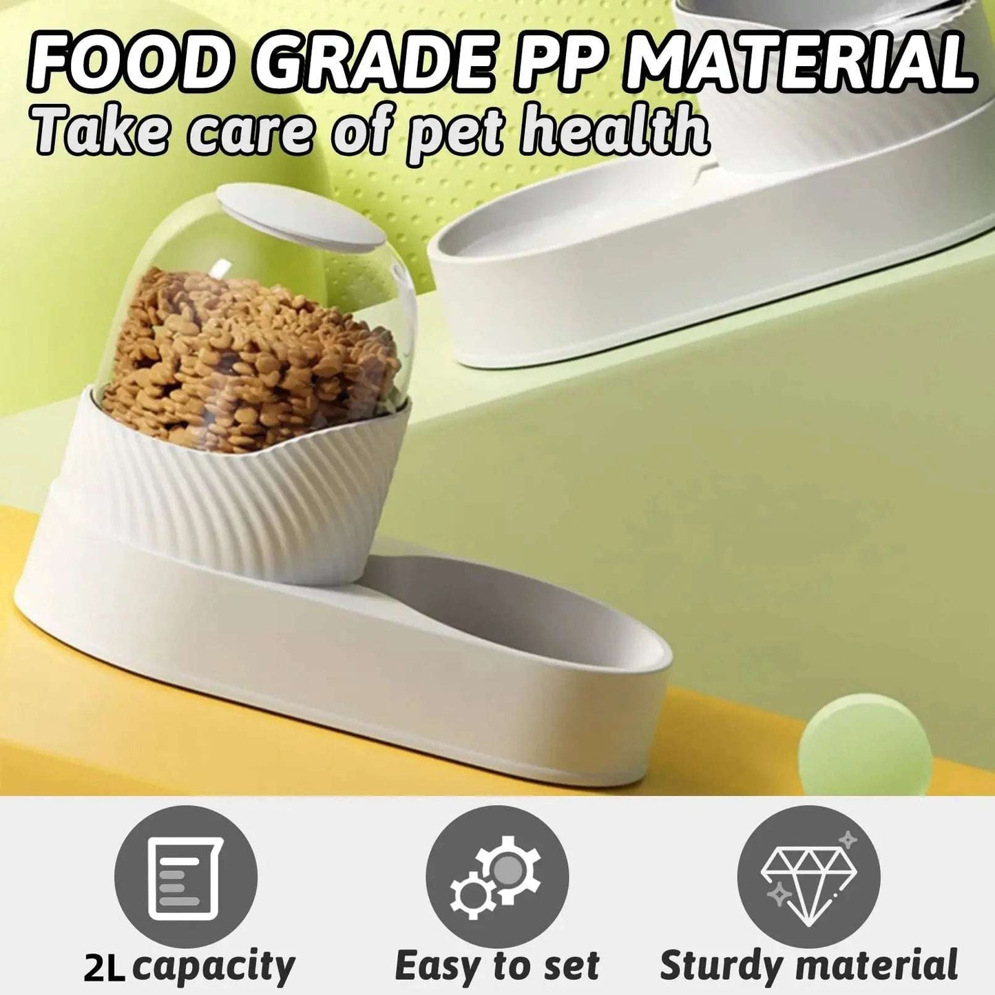 Cat Water Dispenser Automatic Dog Feeder and Water Dispenser Gravity Food Feeder Pet Self Feeder Station Food Storage Container