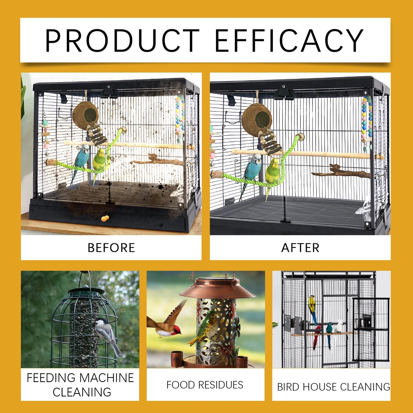 Bird Feeder Cleaner Spray - Gentle Cleaning Solution For Feeders, Houses & Baths, Safe & Effective Deodorizing Formula