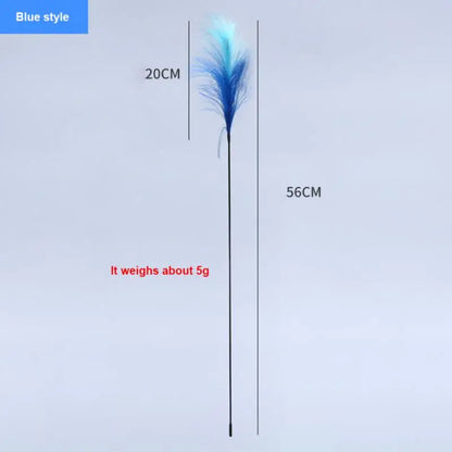 CheekyCat™ – Colourful Feather Wand with Bell & Suction Base