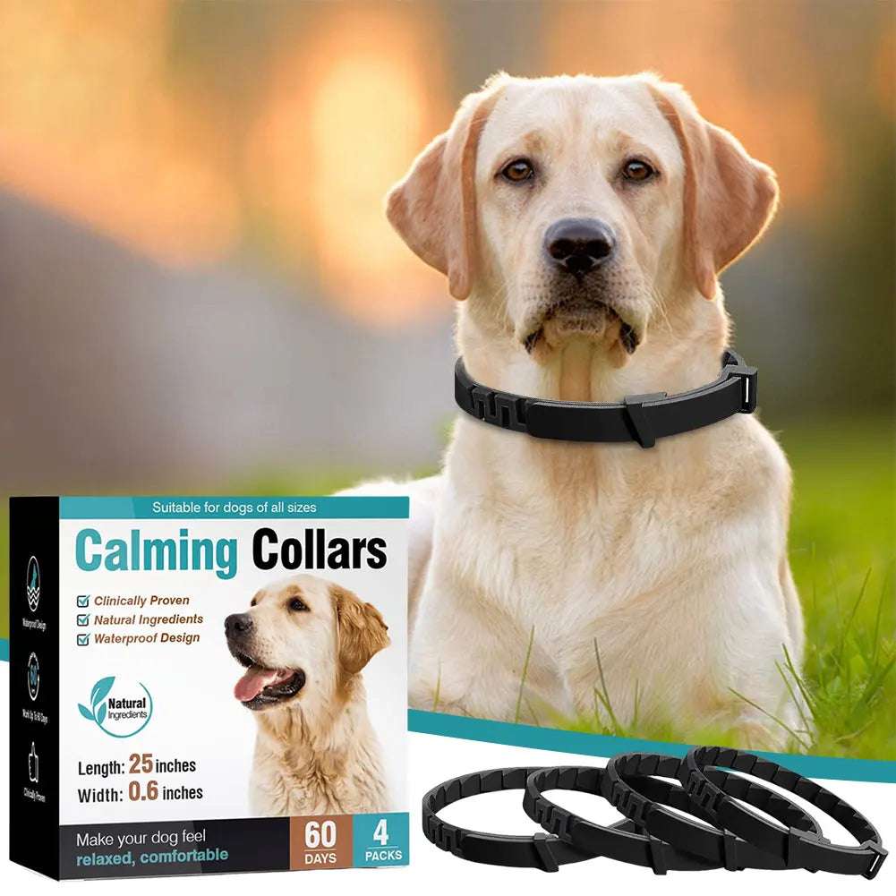 CalmPaws™ - 3/4 Pack Adjustable Calming Pheromone Collars for Dogs & Cats