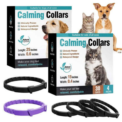 CalmPaws™ - 3/4 Pack Adjustable Calming Pheromone Collars for Dogs & Cats