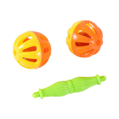 BellBeat™ 2-in-1/1pcs Parrot Rattle Toy — Creative Double-Head Bell Ball, Bite-Resistant Bird Training Accessory