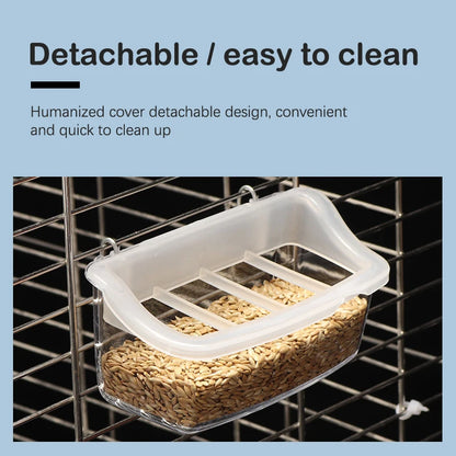 1PC Parrot Feeder Drinker Bird Supplies Bird Cage Parrot Birds Water Hanging Bowl Feeder Box Pet Cage Plastic Food Container