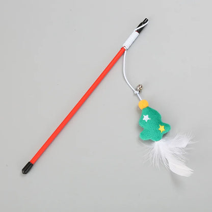 CheekyCat™ – Colourful Feather Wand with Bell & Suction Base
