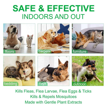 FleaFree™ Natural Flea & Tick Spray — Peppermint & Eugenol Formula