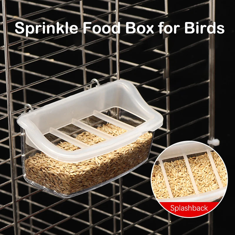 1PC Parrot Feeder Drinker Bird Supplies Bird Cage Parrot Birds Water Hanging Bowl Feeder Box Pet Cage Plastic Food Container