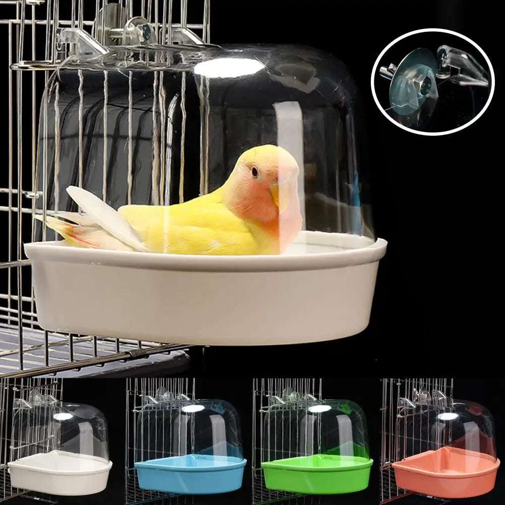 AquaNest™ Hanging Bird Bath Cube — Parrot & Small Bird Cage Accessory for Canary, Budgerigar