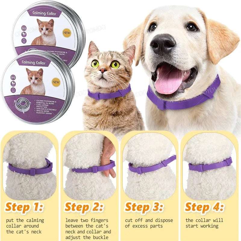 CalmPaws™ – Adjustable Dog & Cat Calming Pheromone Collar for Anxiety Relief