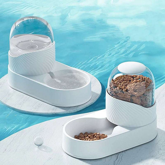 Cat Water Dispenser Automatic Dog Feeder and Water Dispenser Gravity Food Feeder Pet Self Feeder Station Food Storage Container