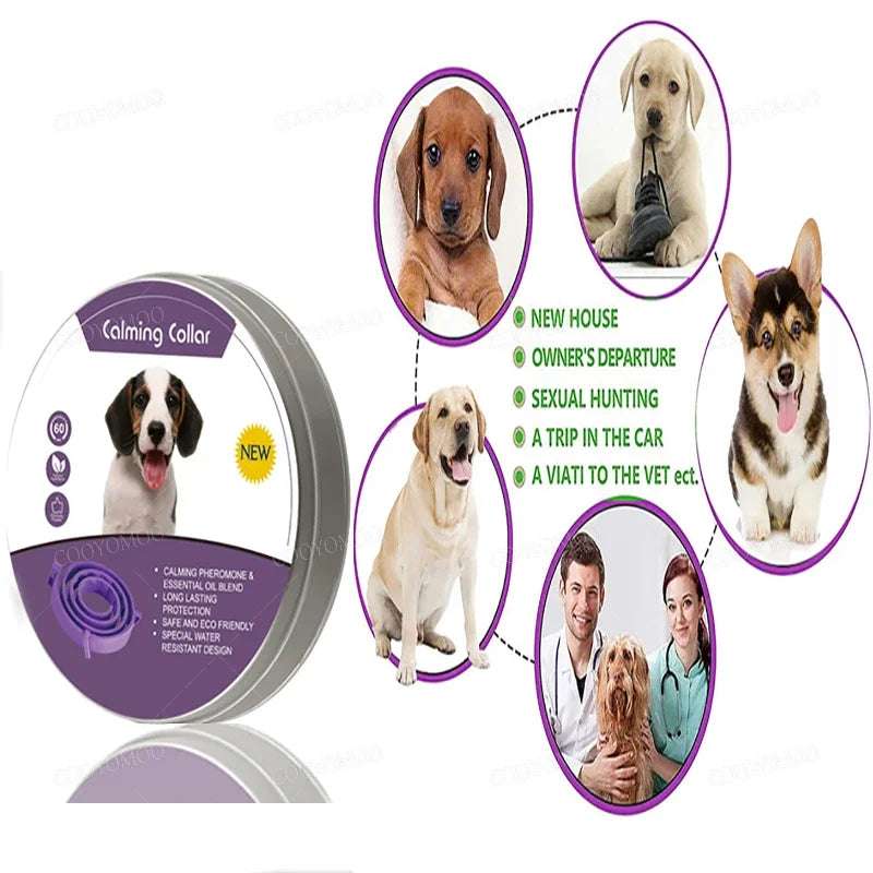 CalmPaws™ – Adjustable Dog & Cat Calming Pheromone Collar for Anxiety Relief