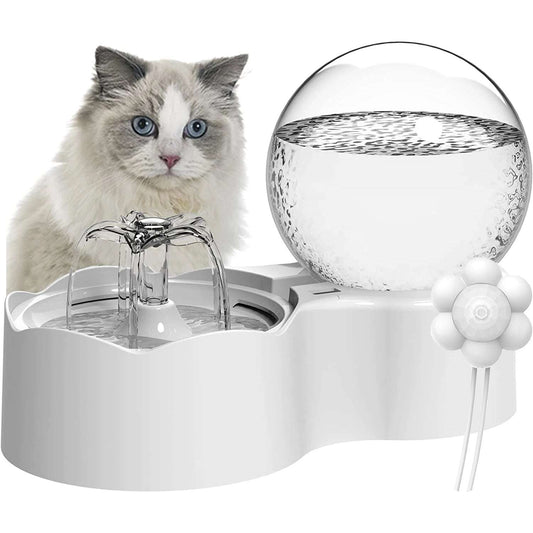 Cat Water Fountain 77oz/2. 3L for Cats and Small Dogs, Pet Automatic Water Dispenser Detachable, Slow Feeder Water for Pets