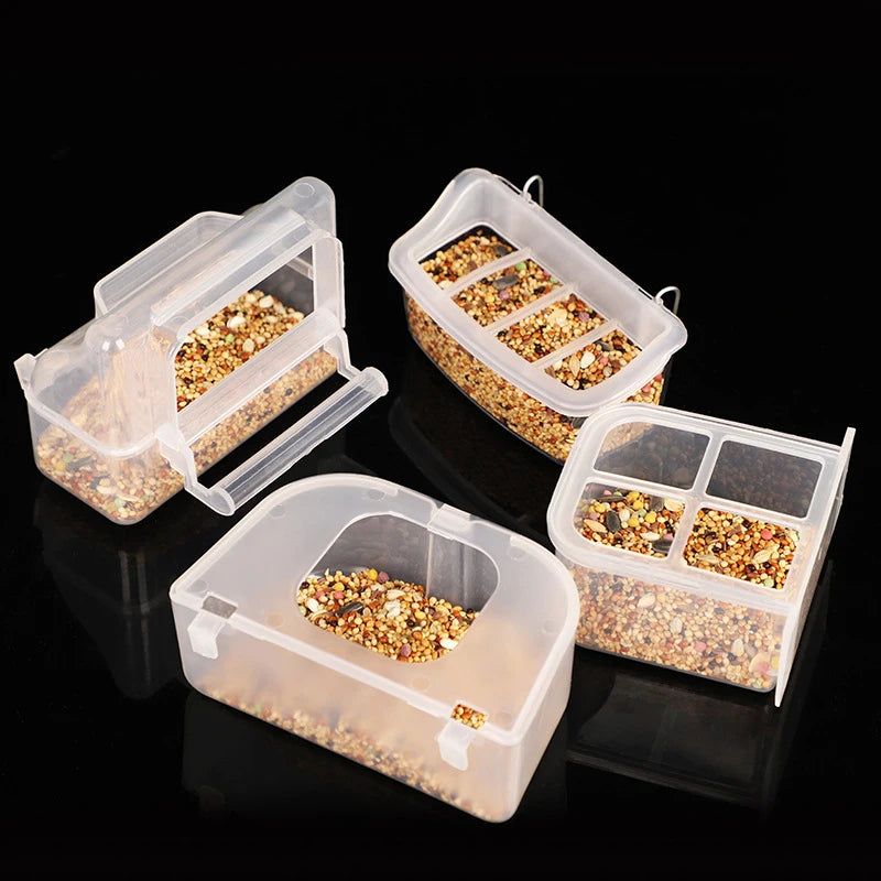 1PC Parrot Feeder Drinker Bird Supplies Bird Cage Parrot Birds Water Hanging Bowl Feeder Box Pet Cage Plastic Food Container