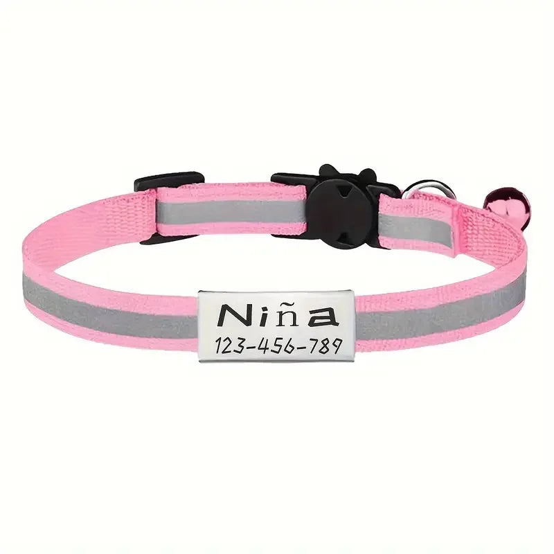 SafeTag™ - Personalized Reflective Cat Safety Collar with Engraving
