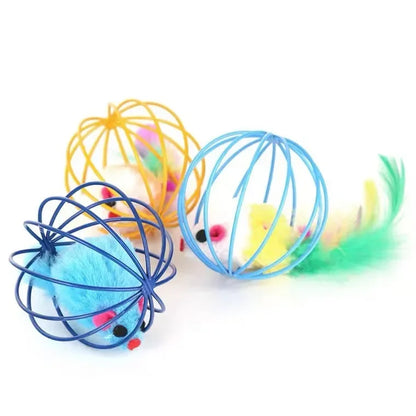 1pc Cat Toys Interactive Mouse Cage Toys Plastic Artificial Colorful Cat Teaser Toy Cat Accessories Kitten Toy Pet Supplies