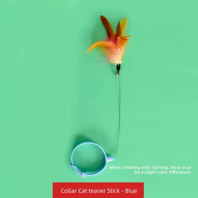CheekyCat™ – Colourful Feather Wand with Bell & Suction Base