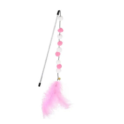CheekyCat™ – Colourful Feather Wand with Bell & Suction Base