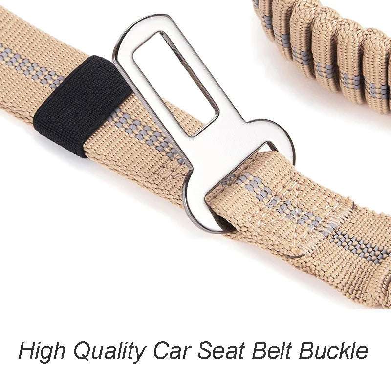 ToughTrek™ Reflective Shock-Absorbing Tactical Dog Leash with Car Seatbelt